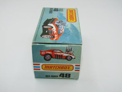 Matchbox Superfast No 48D Red Rider ENGLAND Base USA Picture Box