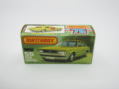 Matchbox Superfast 55D Ford Cortina Red White Interior Silver Base