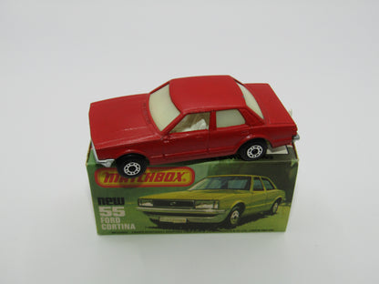 Matchbox Superfast 55D Ford Cortina Red GLOW Windows UNPAINTED Base
