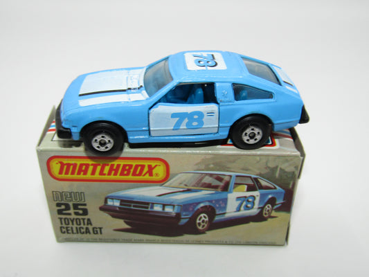 Matchbox Superfast No 25D Toyota Celica GT Blue Interior USA Picture Box