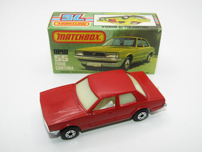 Matchbox Superfast 55D Ford Cortina Red GLOW Windows UNPAINTED Base