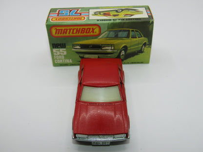 Matchbox Superfast 55D Ford Cortina Red GLOW Windows UNPAINTED Base