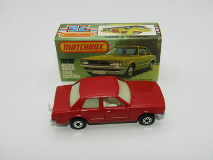 Matchbox Superfast 55D Ford Cortina Red GLOW Windows UNPAINTED Base