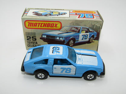 Matchbox Superfast No 25D Toyota Celica GT Blue Interior USA Picture Box
