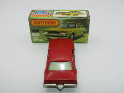 Matchbox Superfast 55D Ford Cortina Red GLOW Windows UNPAINTED Base