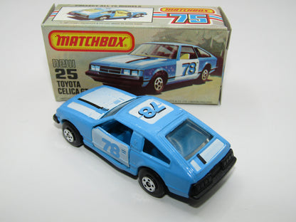 Matchbox Superfast No 25D Toyota Celica GT Blue Interior USA Picture Box
