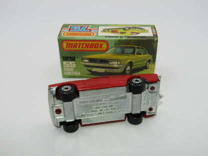 Matchbox Superfast 55D Ford Cortina Red GLOW Windows UNPAINTED Base