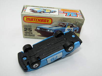 Matchbox Superfast No 25D Toyota Celica GT Blue Interior USA Picture Box
