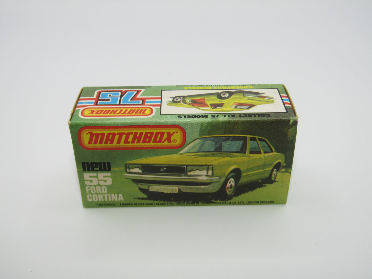 Matchbox Superfast 55D Ford Cortina Red GLOW Windows UNPAINTED Base