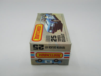 Matchbox Superfast No 25D Toyota Celica GT Blue Interior USA Picture Box