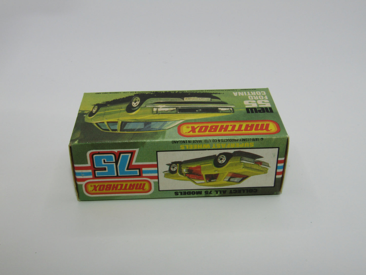 Matchbox Superfast 55D Ford Cortina Red GLOW Windows UNPAINTED Base