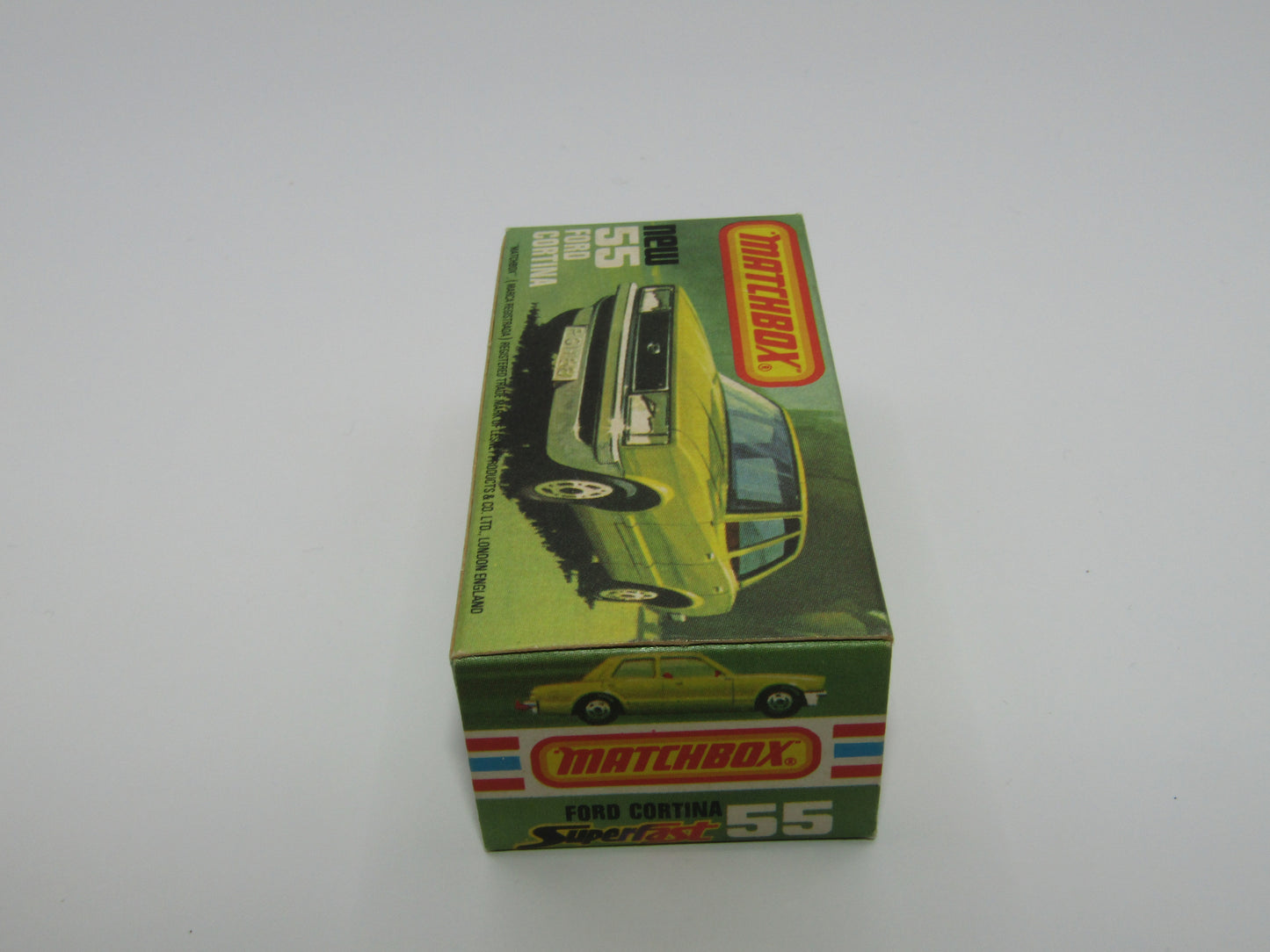 Matchbox Superfast 55D Ford Cortina Red GLOW Windows UNPAINTED Base