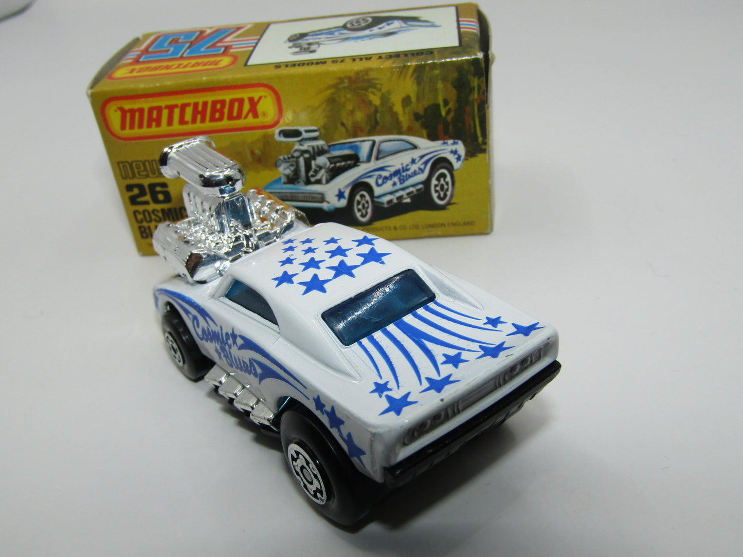 Matchbox Superfast No 26D Cosmic Blues USA Picture Box