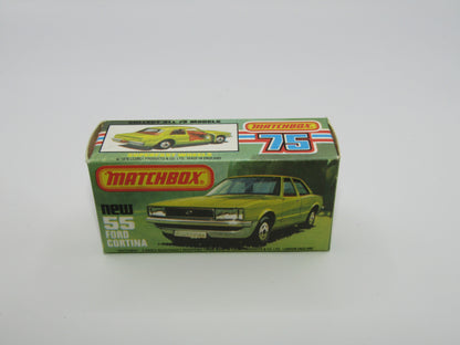 Matchbox Superfast 55D Ford Cortina Red White Int Unp Base Black Stripe