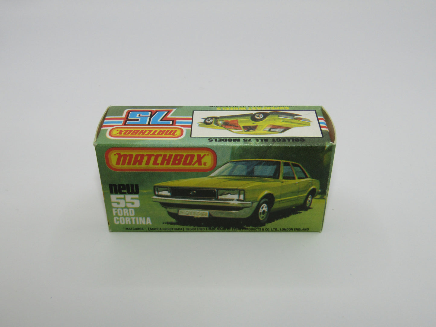 Matchbox Superfast 55D Ford Cortina Red White Int Unp Base Black Stripe
