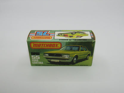 Matchbox Superfast 55D Ford Cortina Red White Int Unp Base Black Stripe