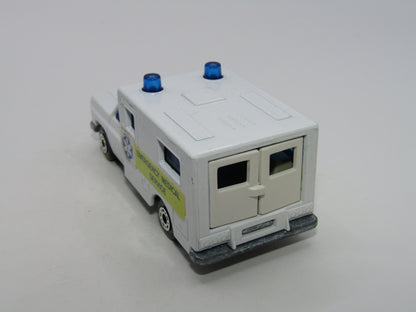 Matchbox Superfast 41C Ambulance Blue & Yellow Labels EMS Grey Interior
