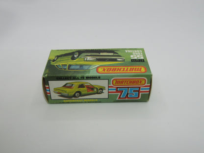 Matchbox Superfast 55D Ford Cortina Red White Int Unp Base Black Stripe