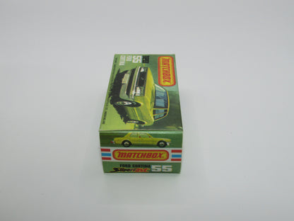Matchbox Superfast 55D Ford Cortina Red White Int Unp Base Black Stripe
