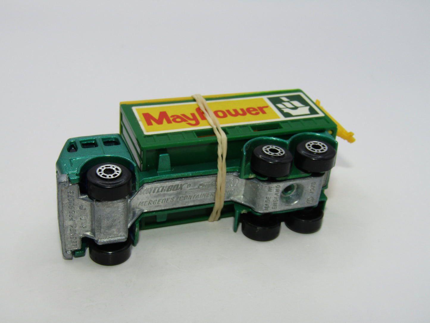 Matchbox Superfast 42C Mercedes Container Truck Met Green Yellow Roof