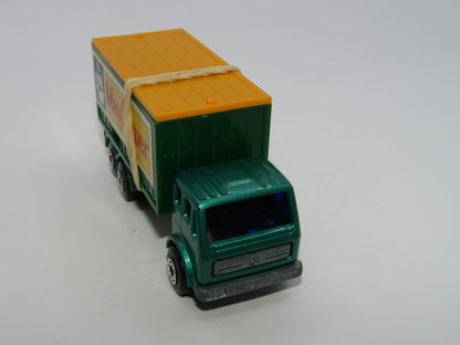 Matchbox Superfast 42C Mercedes Container Truck Met Green ORANGE Roof