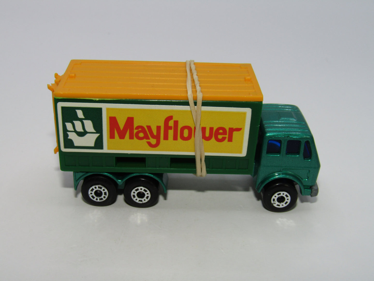 Matchbox Superfast 42C Mercedes Container Truck Met Green ORANGE Roof