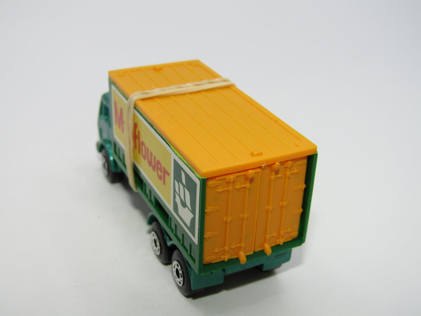 Matchbox Superfast 42C Mercedes Container Truck Met Green ORANGE Roof