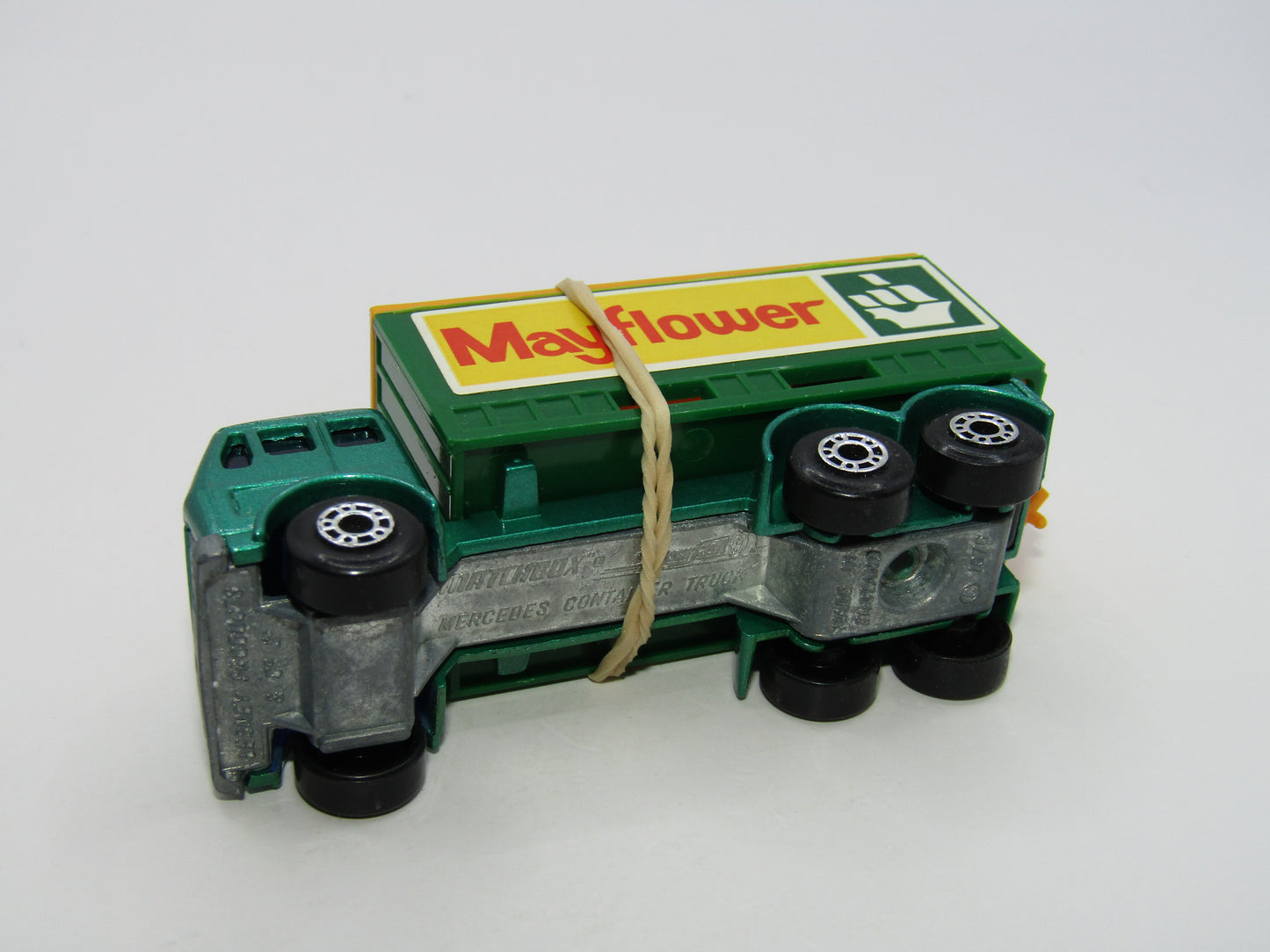 Matchbox Superfast 42C Mercedes Container Truck Met Green ORANGE Roof