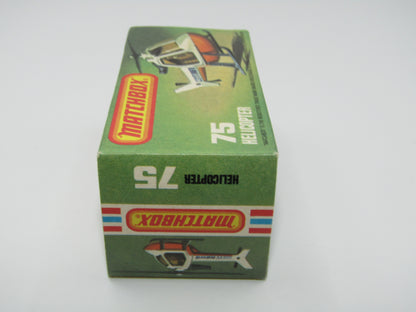 Matchbox Superfast 75D Helicopter "36 Police Tampo" Clear Windows, Black Legs