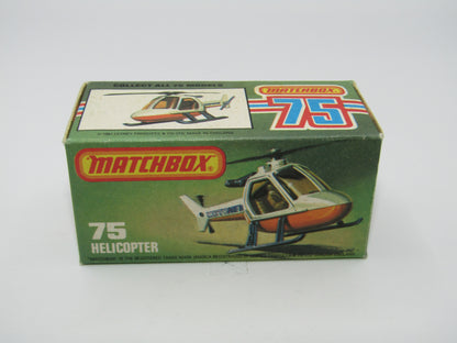 Matchbox Superfast 75D Helicopter "36 Police Tampo" Amber Windows and Silver Legs