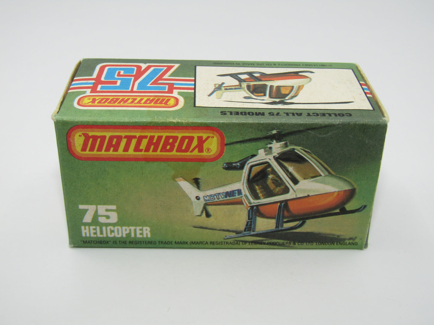 Matchbox Superfast 75D Helicopter "36 Police Tampo" Amber Windows and Silver Legs