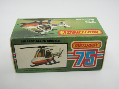 Matchbox Superfast 75D Helicopter "36 Police Tampo" Amber Windows and Silver Legs