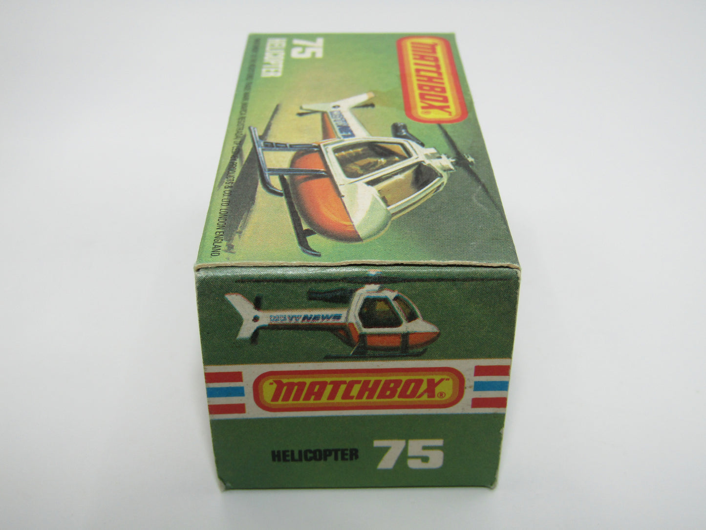 Matchbox Superfast 75D Helicopter "36 Police Tampo" Amber Windows and Silver Legs