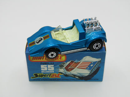Matchbox Superfast 55C Hellraiser Blue "3" Label, Silver Base