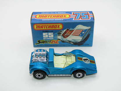 Matchbox Superfast 55C Hellraiser Blue "3" Label, Silver Base