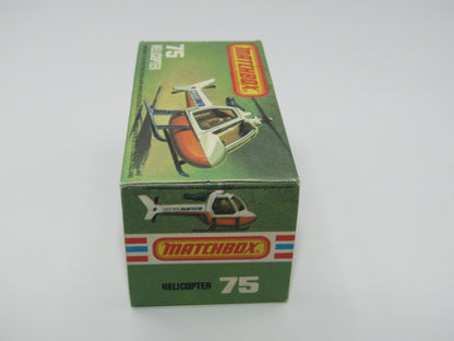 Matchbox Superfast 75D Helicopter "MBTV News" Tampo ONE SIDE ONLY, Amber Windows Black Legs