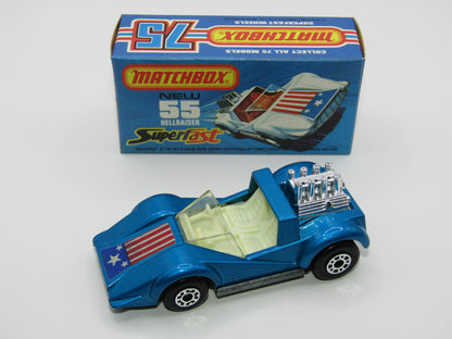 Matchbox Superfast 55C Hellraiser Blue Stars & Stripes UNPAINTED Base