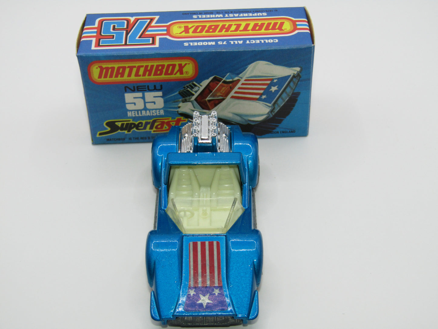 Matchbox Superfast 55C Hellraiser Blue Stars & Stripes UNPAINTED Base