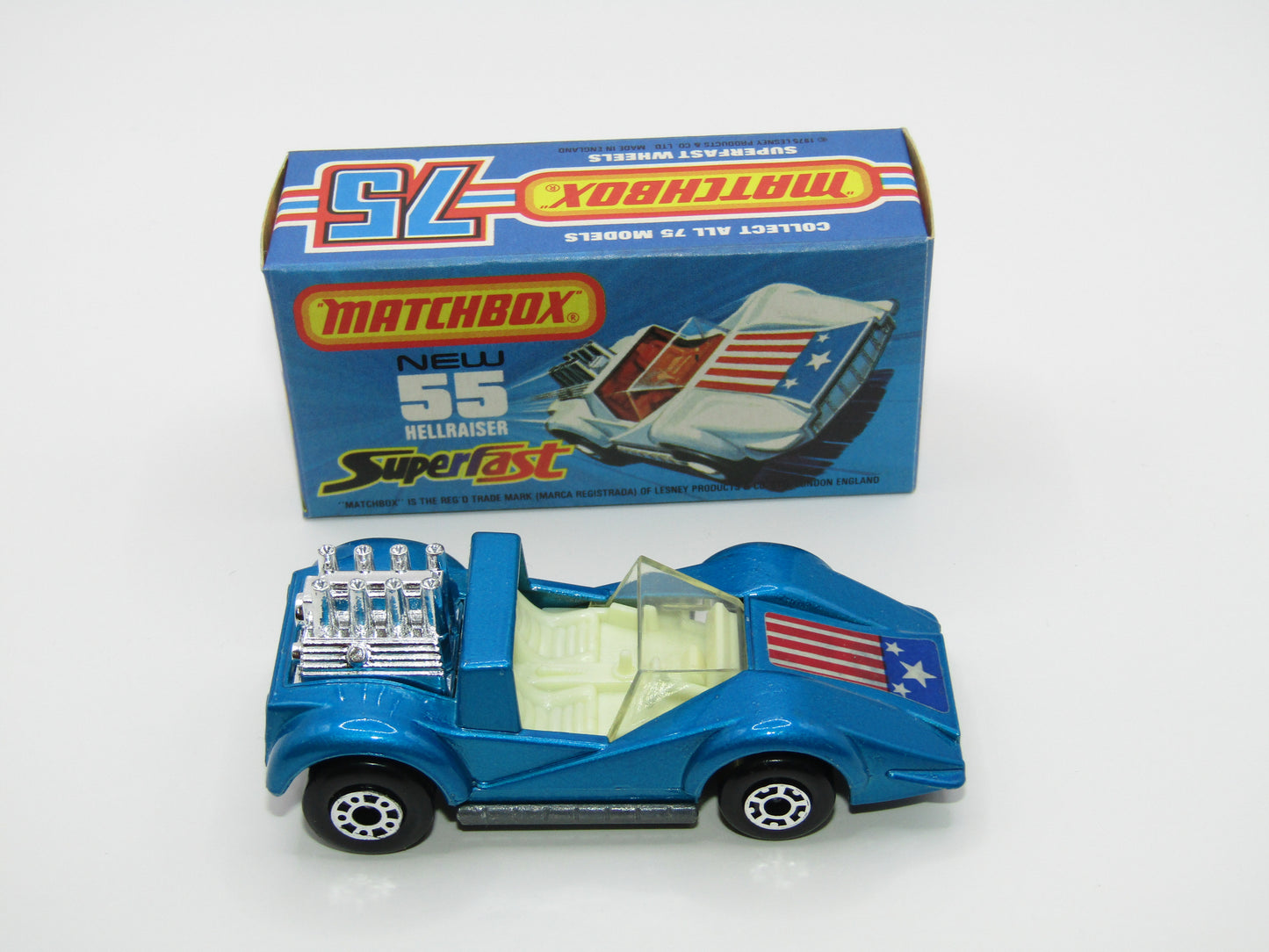 Matchbox Superfast 55C Hellraiser Blue Stars & Stripes UNPAINTED Base