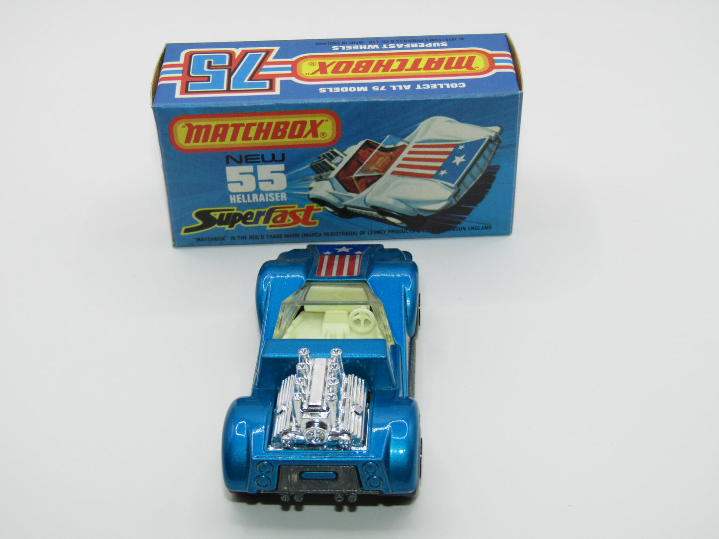 Matchbox Superfast 55C Hellraiser Blue Stars & Stripes UNPAINTED Base