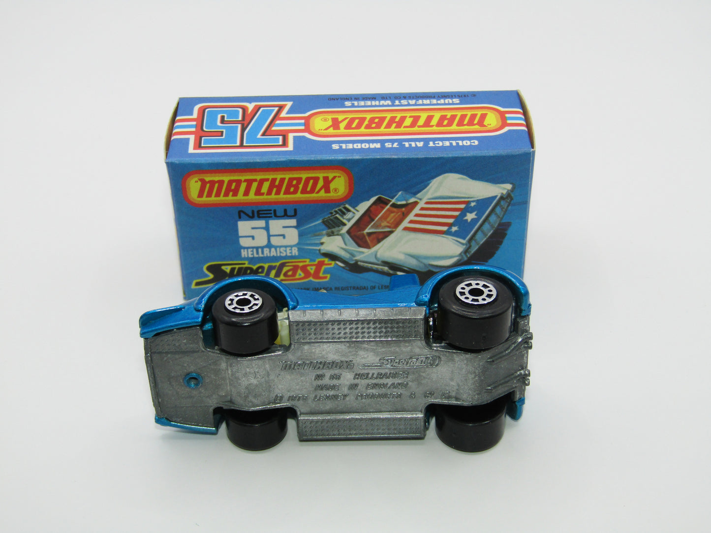 Matchbox Superfast 55C Hellraiser Blue Stars & Stripes UNPAINTED Base