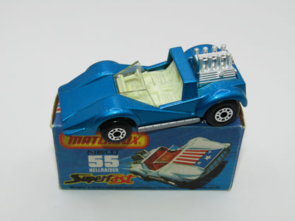 Matchbox Superfast 55C Hellraiser Blue NO LABELS Silver base