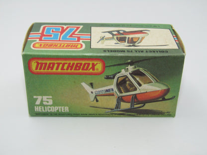Matchbox Superfast 75D Helicopter "600 Tampo" Amber Glass and Silver Legs