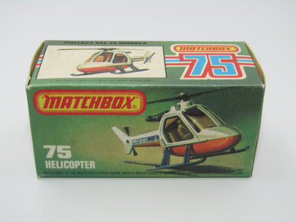 Matchbox Superfast 75D Helicopter "600 Tampo" Amber Glass and Silver Legs