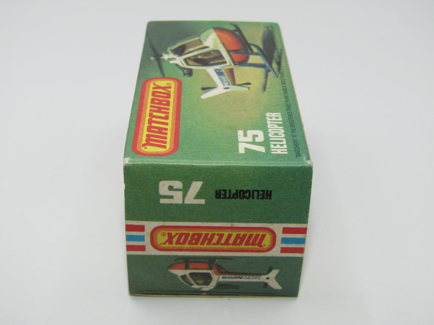 Matchbox Superfast 75D Helicopter "600 Tampo" Amber Glass and Silver Legs