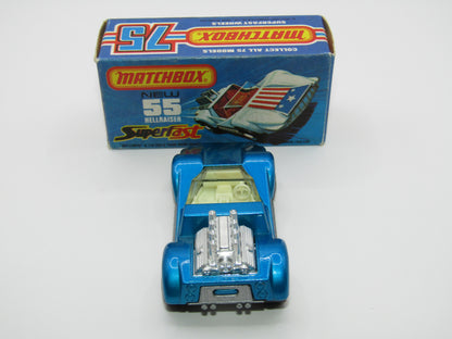 Matchbox Superfast 55C Hellraiser Blue NO LABELS Silver base