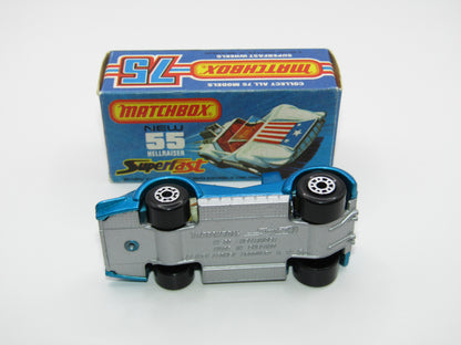 Matchbox Superfast 55C Hellraiser Blue NO LABELS Silver base