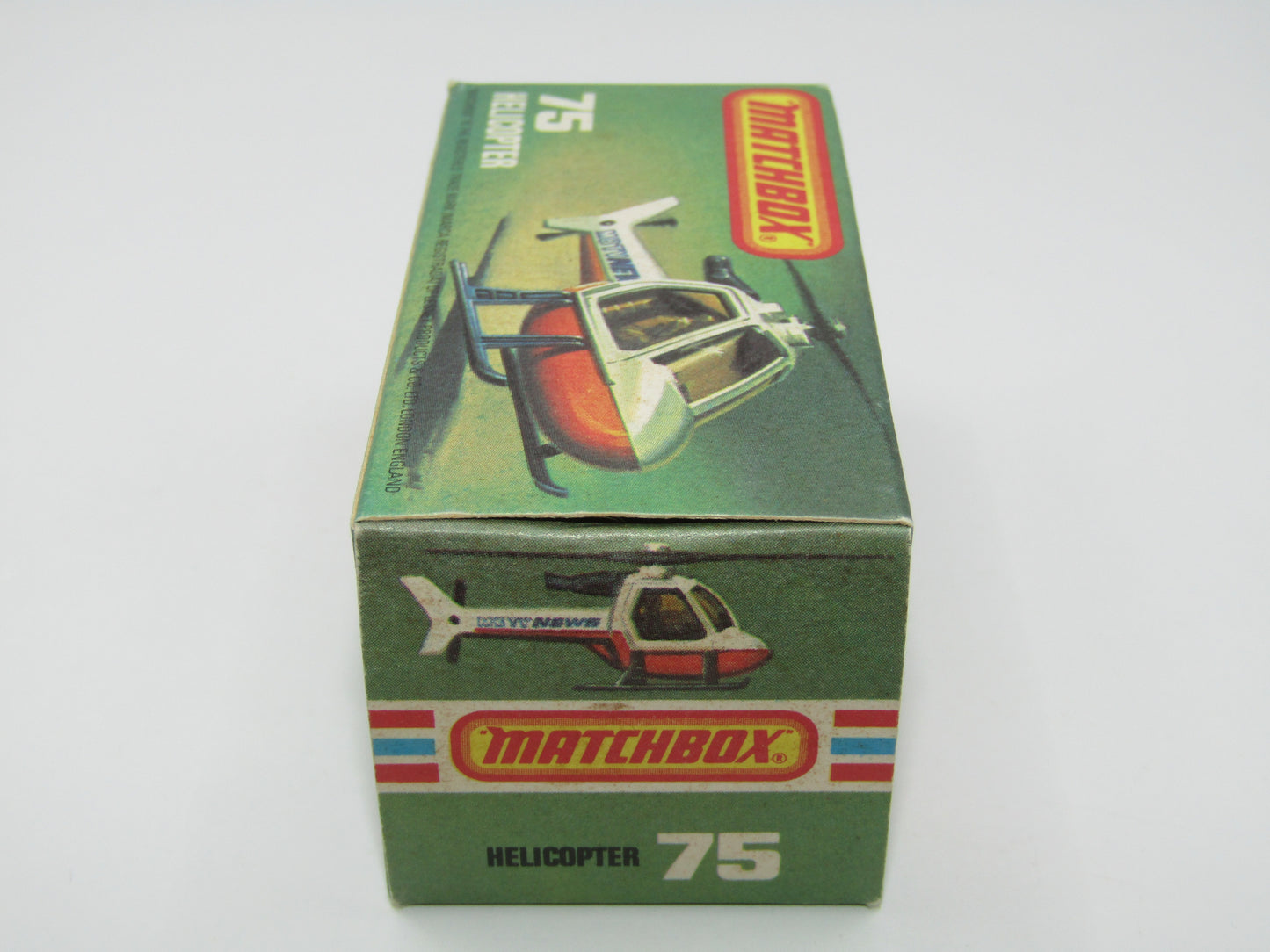 Matchbox Superfast 75D Helicopter "600 Tampo" Amber Glass and Silver Legs