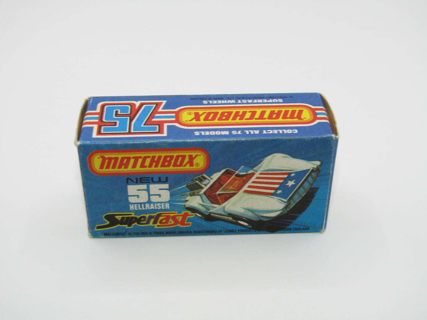 Matchbox Superfast 55C Hellraiser Blue NO LABELS Silver base