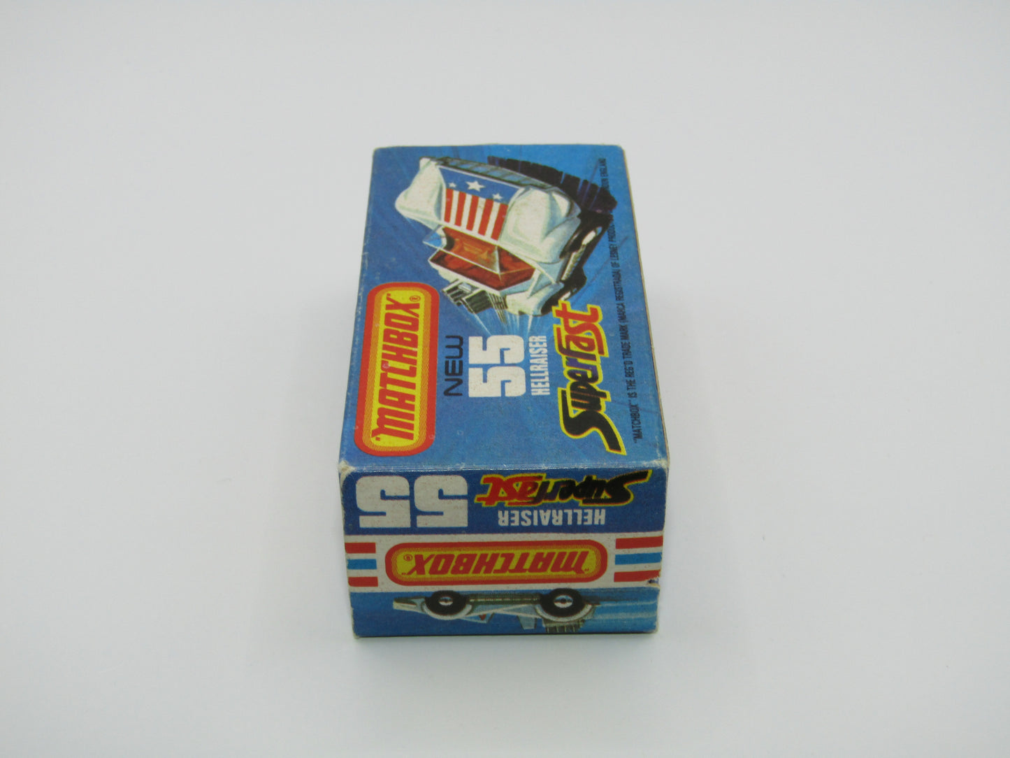 Matchbox Superfast 55C Hellraiser Blue NO LABELS Silver base